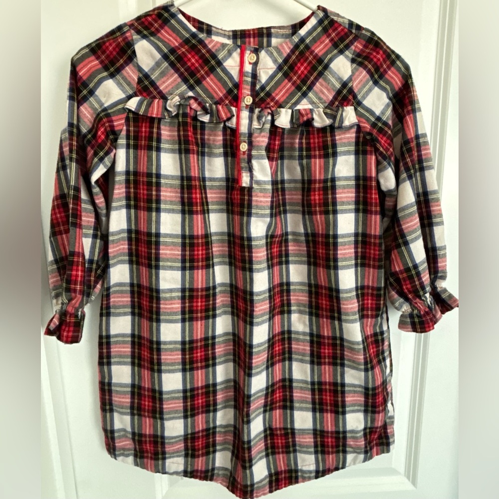 Crewcuts JCrew Plaid Christmas Pajamas Flannel Nightgown Girls Size 8